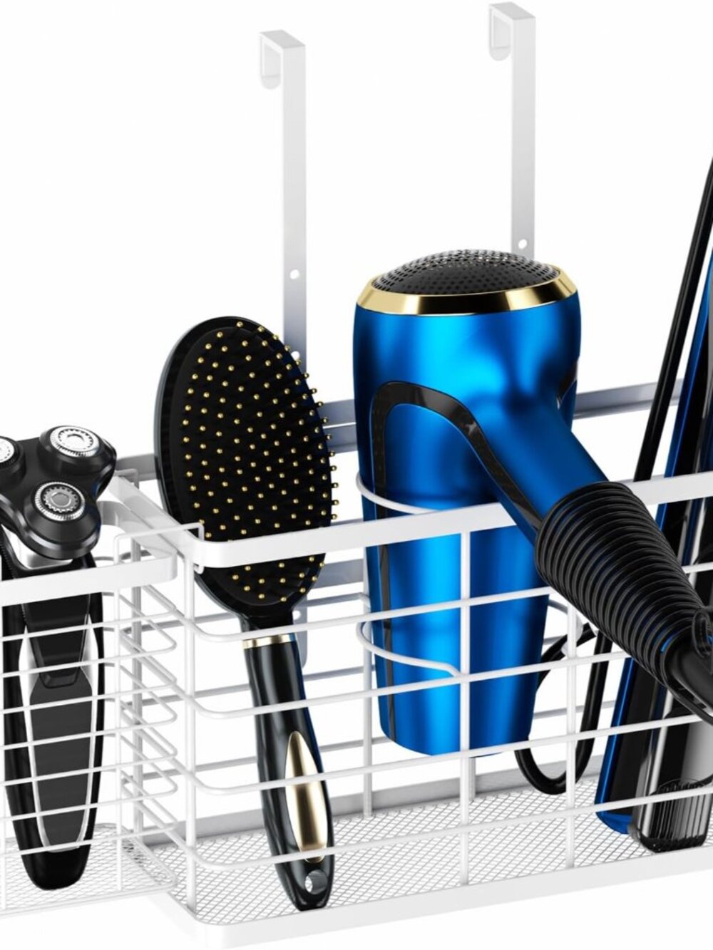 Hair Tool Organizer, Dryer Holder, 3 in 1 Blow Bathroom Organizer Wall Mounted/C